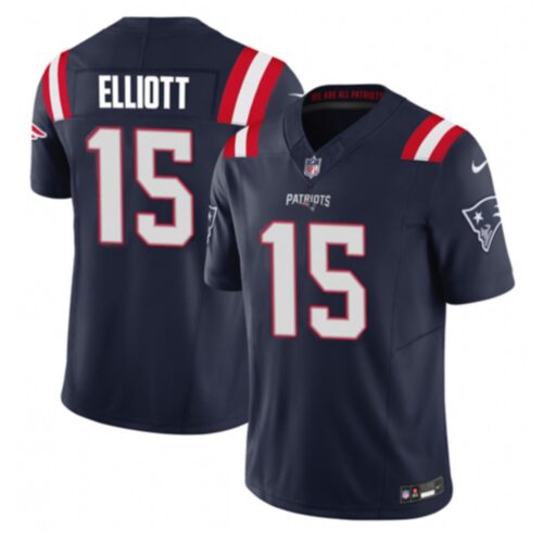 6861d467bf433_1 Men's New England Patriots #15 Ezekiel Elliott Navy 2023 F.U.S.E. Vapor Limited Stitched Football Jersey