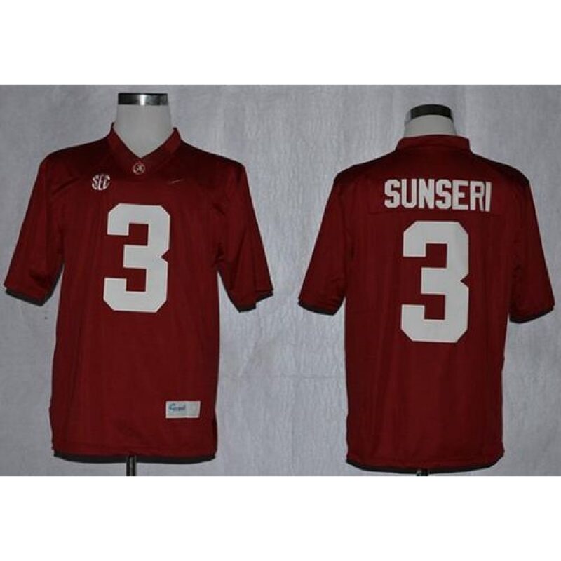 6861d474127a1_1 Crimson Tide #3 Vinnie Sunseri Red Limited Stitched NCAA Jersey