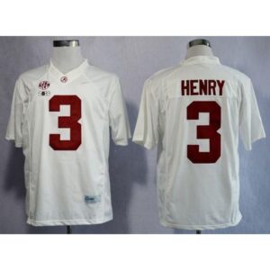 6861d485d3c37_1 Crimson Tide #3 Derrick Henry White Limited 2016 College Football Playoff National Championship Patch Stitched NCAA Jersey