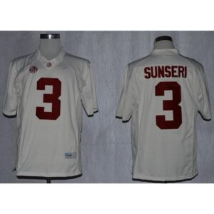 6861d492b83db_1 Crimson Tide #3 Vinnie Sunseri White Limited Stitched NCAA Jersey