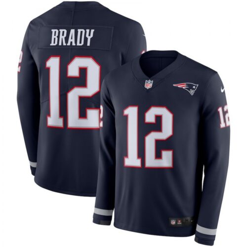 6861d495cb392_1 Men's New England Patriots #12 Tom Brady Navy Therma Long Sleeve Stitched NFL Jersey