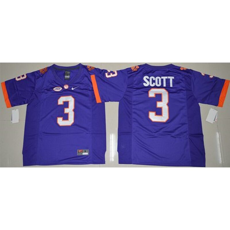 6861d4a5ccc6b_1 Tigers #3 Artavis Scott Purple Limited Stitched NCAA Jersey