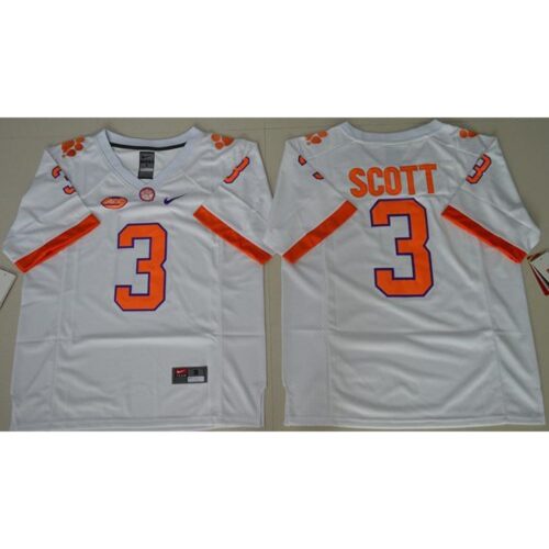 6861d4a90d6f3_1 Tigers #3 Artavis Scott White Limited Stitched NCAA Jersey