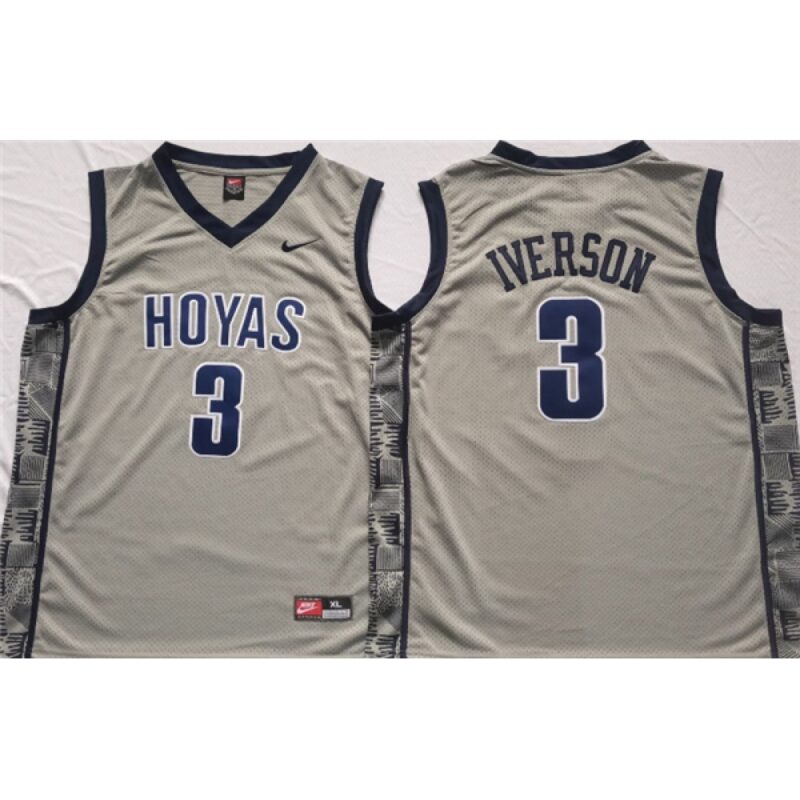 6861d4ac508ae_1 Men's Georgetown Hoyas #3 Allen Iverson Grey Stitched Jersey