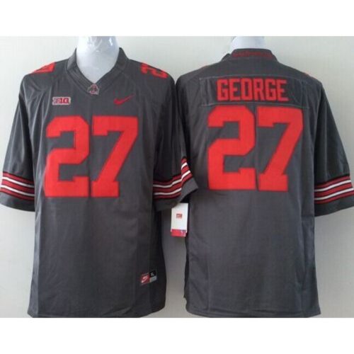 6861d4c14893a_1 Buckeyes #27 Eddie George Grey Stitched Youth NCAA Jersey