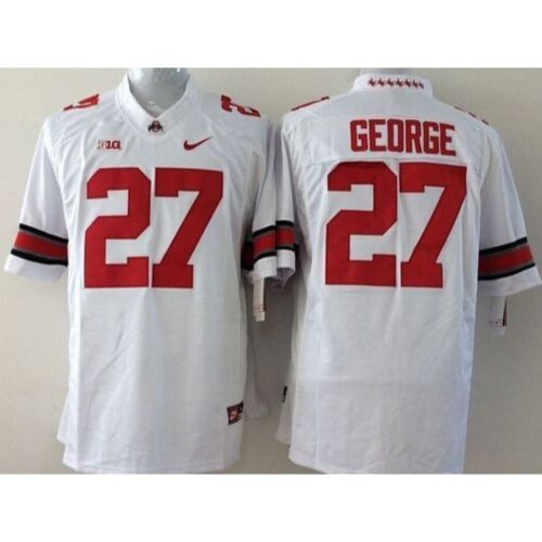 6861d4cb52de2_1 Buckeyes #27 Eddie George White Stitched Youth NCAA Jersey