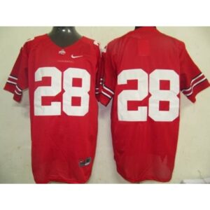 6861d4d1ac3d8_1 Buckeyes #28 Red Stitched NCAA Jersey