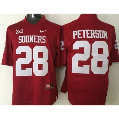 6861d4fa7c0e3_1 Sooners #28 Adrian Peterson Red Stitched NCAA Jersey