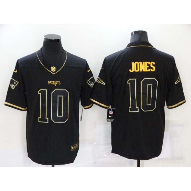 6861d50419ff4_1 Men's New England Patriots #10 Mac Jones 2021 Black Gold Stitched Jersey