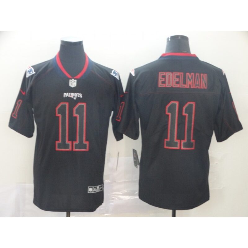 6861d5077e78e_1 Men's New England Patriots #11 Julian Edelman 2019 Black Lights Out Stitched NFL Jersey