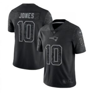 6861d535b9683_1 Men's New England Patriots #10 Mac Jones Black Reflective Limited Stitched Football Jersey