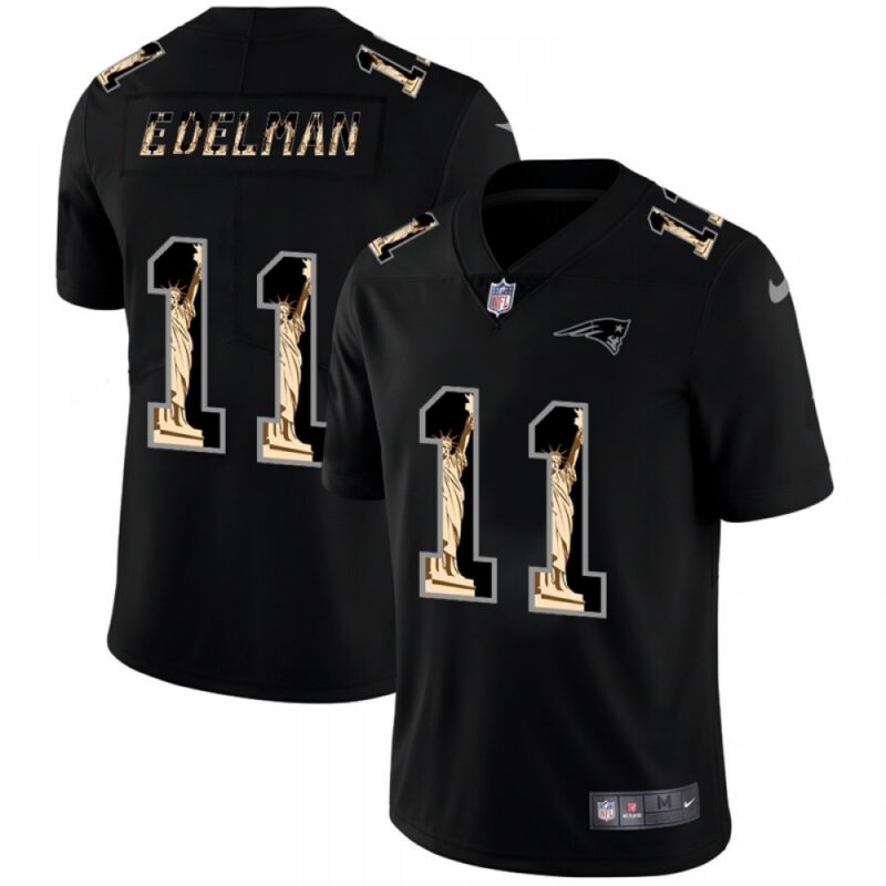 6861d5428e0c7_1 Men's New England Patriots #11 Julian Edelman 2019 Black Statue of Liberty Limited Stitched NFL Jersey