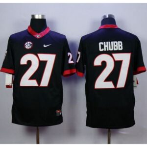 6861d55e5b40f_1 Bulldogs #27 Nick Chubb Black Limited Stitched NCAA Jersey