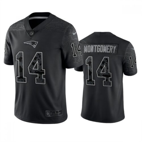 6861d55f8e0d5_1 Men's New England Patriots #14 Ty Montgomery Black Reflective Limited Stitched Football Jersey
