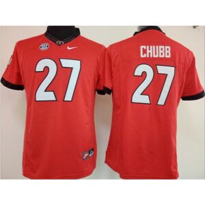 6861d56bcdfc2_1 Bulldogs #27 Nick Chubb Red Women's Stitched NCAA Jersey
