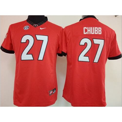 6861d56bcdfc2_1 Bulldogs #27 Nick Chubb Red Women's Stitched NCAA Jersey
