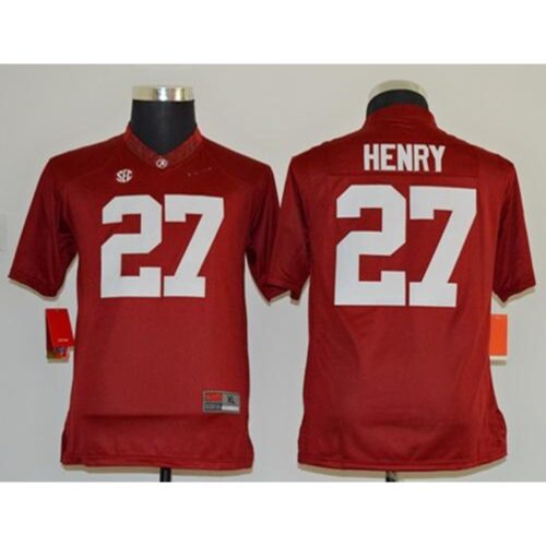 6861d589987aa_1 Crimson Tide #27 Derrick Henry Red Stitched Youth NCAA Jersey