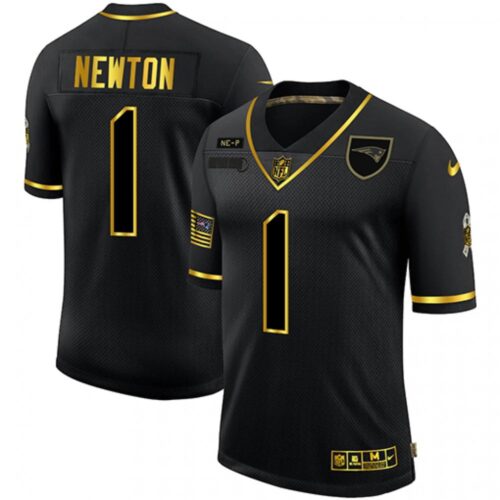 6861d58aa459e_1 Men's New England Patriots #1 Cam Newton 2020 Black/Gold Salute To Service Limited Stitched Jersey