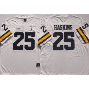 6861d5ae2d0dd_1 Men's Michigan Wolverines #25 HASKINS White Stitched Jersey