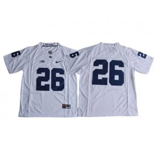 6861d5be46cd7_1 Men's Penn State Nittany Lions #26 Saquon Barkley White Stitched Jersey