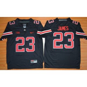 6861d5d53662d_1 Buckeyes #23 Lebron James Black(Red No.) Limited Stitched Youth NCAA Jersey