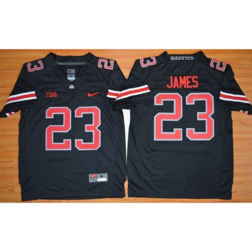 6861d5d53662d_1 Buckeyes #23 Lebron James Black(Red No.) Limited Stitched Youth NCAA Jersey