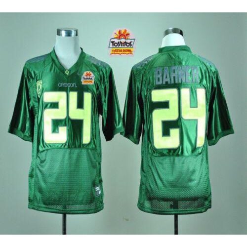 6861d5f34bf74_1 Ducks #24 Kenjon Barner Green With PAC-12 Patch Tostitos Fiesta Bowl Stitched NCAA Jersey