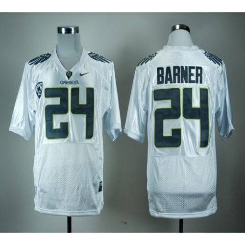 6861d60170197_1 Ducks #24 Kenjon Barner White With PAC-12 Patch Stitched NCAA Jersey