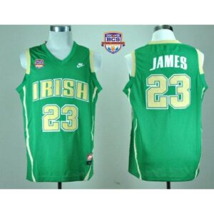 6861d60ea3c67_1 Fighting Irish #23 Lebron James Green Basketball 2013 BCS National Championship Stitched NCAA Jersey