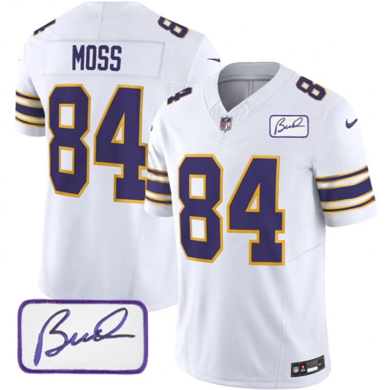 6861d61f1a7e2_1 Men's Minnesota Vikings #84 Randy Moss White 2023 F.U.S.E. Bud Grant patch Limited Stitched Jersey