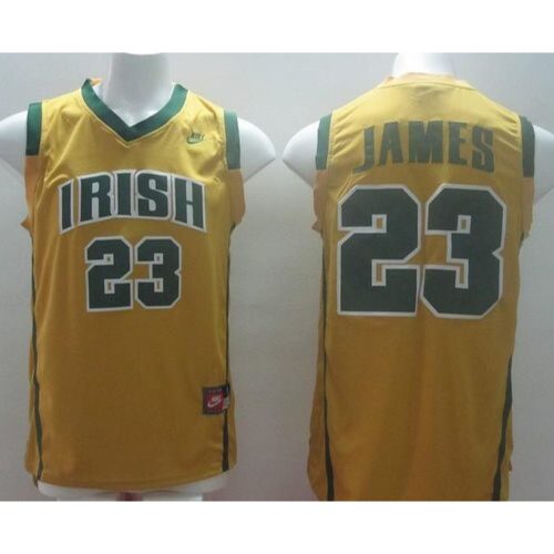 6861d62294db0_1 Fighting Irish #23 Lebron James Yellow Basketball Stitched NCAA Jersey