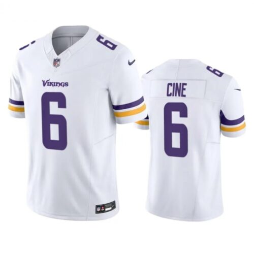 6861d6299cf4c_1 Men's Minnesota Vikings #6 Lewis Cine White 2023 F.U.S.E. Vapor Untouchable Stitched Jersey