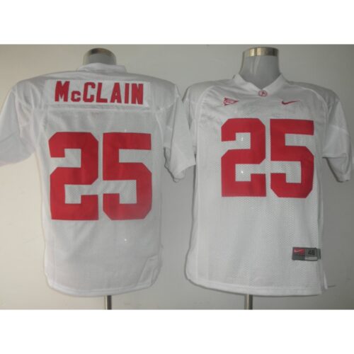 6861d63415853_1 Crimson Tide #25 Rolando McClain White Stitched NCAA Jersey