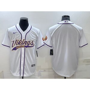 6861d6407142d_1 Men's Minnesota Vikings Blank White With Patch Cool Base Stitched Baseball Jersey