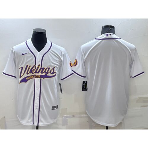 6861d6407142d_1 Men's Minnesota Vikings Blank White With Patch Cool Base Stitched Baseball Jersey