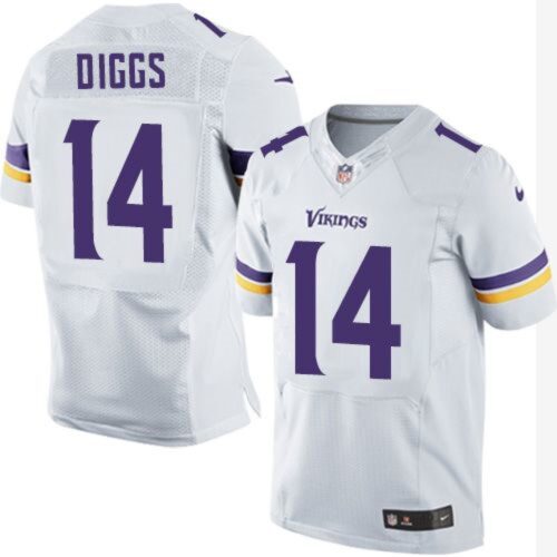 6861d65118e7c_1 Vikings #14 Stefon Diggs White Men's Stitched NFL Elite Jersey