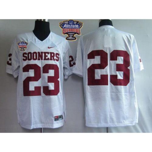 6861d66085bd8_1 Sooners #23 Allen Patrick White 2014 Sugar Bowl Patch Stitched NCAA Jersey
