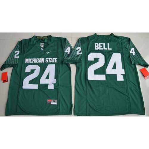 6861d67f51155_1 Spartans #24 Le'Veon Bell Green Limited Stitched NCAA Jersey