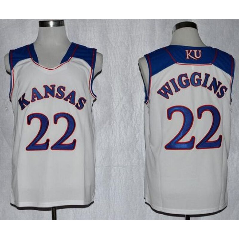 6861d6be727cd_1 Jayhawks #22 Andrew Wiggins White Basketball Stitched NCAA Jersey
