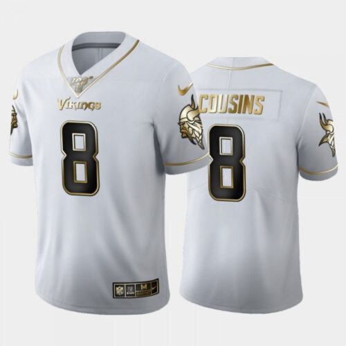 6861d6c09f307_1 Men's Minnesota Vikings #8 Kirk Cousins White 2019 100th Season Golden Edition Limited Stitched NFL Jersey