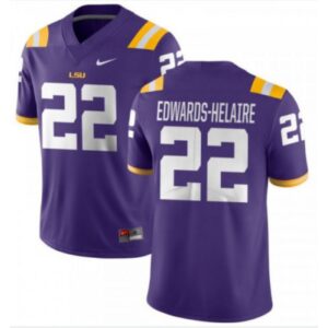 6861d6e019d9e_1 LSU Tigers #22 Clyde Edwards-Helaire Purple Stitched NCAA Jersey