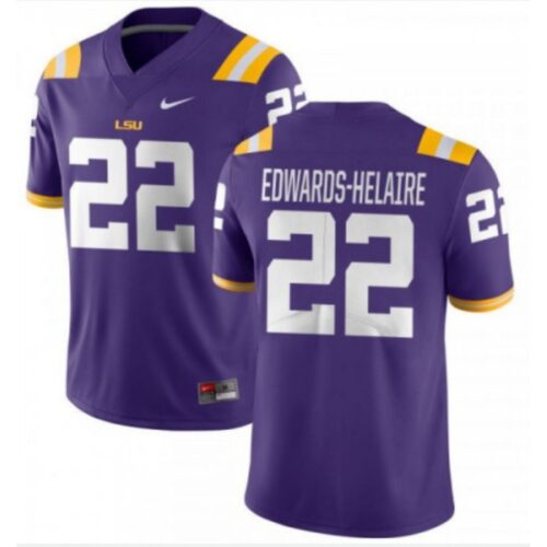 6861d6e019d9e_1 LSU Tigers #22 Clyde Edwards-Helaire Purple Stitched NCAA Jersey