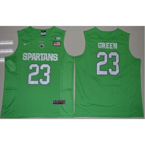 6861d6e349237_1 Spartans #23 Draymond Green Apple Green Authentic Basketball Stitched NCAA Jersey