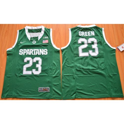 6861d6e66ef69_1 Spartans #23 Draymond Green Green Authentic Basketball Stitched NCAA Jersey