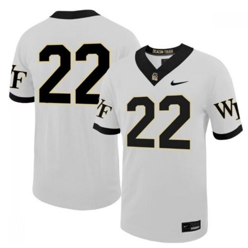 6861d6efcf8e0_1 Men's Wake Forest Demon Deacons #22 White Stitched Football Jersey