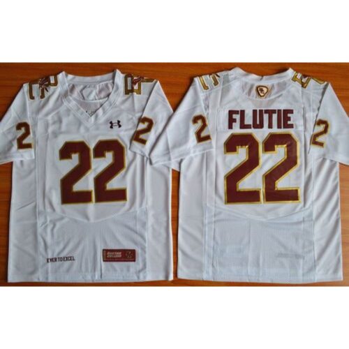 6861d6f627a8b_1 College Eagles #22 Doug Flutie White Authentic Performance Stitched NCAA Jersey