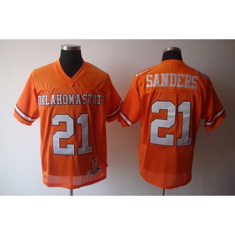 6861d6fc76f79_1 Cowboys #21 Barry Sanders Orange Throwback Stitched NCAA Jersey