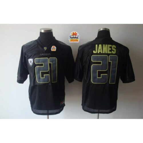 6861d70f4831e_1 Ducks #21 LaMichael James Black Tostitos Fiesta Bowl Stitched NCAA Jersey