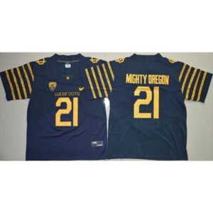 6861d71f9ddfd_1 Ducks #21 Mighty Oregon Navy Blue Webfoots 100th Rose Bowl Game Elite Stitched NCAA Jersey