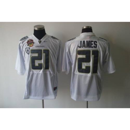 6861d72632428_1 Ducks #21 LaMichael James White Stitched NCAA Jersey